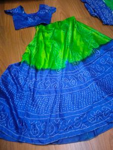 Gajji silk bandhni chaniya choli/lehenga choli
