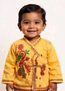 Yellow Embroidered Kurta for Boys