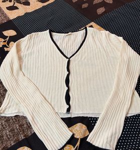 Ribbed Knit Cropped Cardigan