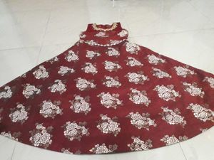 Maroon Floral Print Maxi Dress