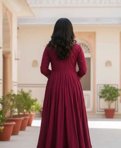 Elegant Maroon Ethnic Gown