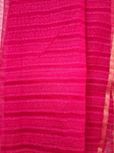 Srishti Fuschia Pink Zari Border Dupatta