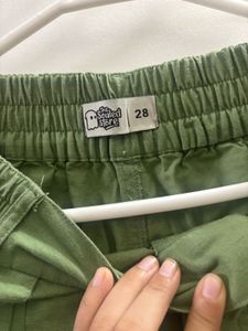 The Souled Store Green Linen Blend Cargo Pants