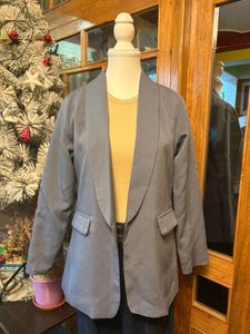 Grey Shawl Collar Blazer
