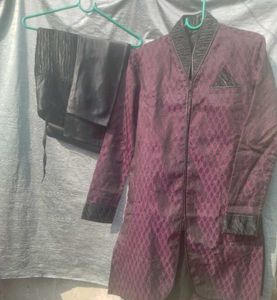 Stylish Purple Ethnic Suit Set