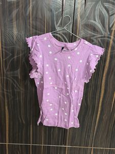 Cute Polka Dot Ruffle Top