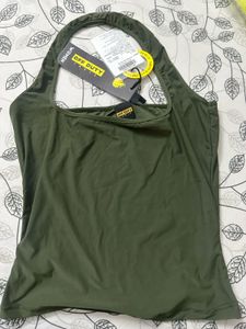 Olive Green Halter Neck Top