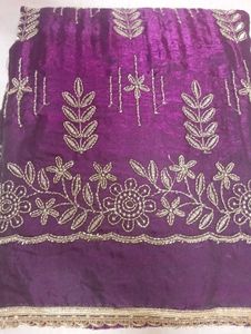 Embroidered Purple Suit Set