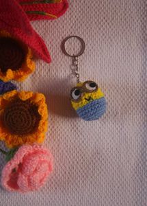 Handmade Crochet Minion Keychain