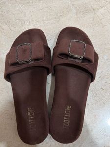 Stylish Brown Slip-On Sandals