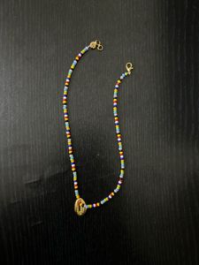 Colorful Beaded Necklace with Shell Pendant