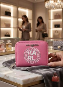 Karl Lagerfeld Pink Zip-Around Wallet