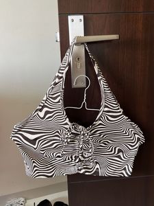 Monochrome Swirl Print Halter Top