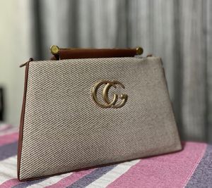 Chic Canvas &amp; Leather Handbag with Sling