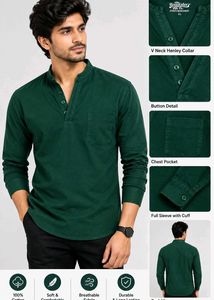 Men's Dark Green Casual Shirt