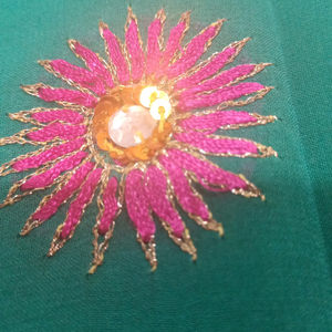 bottle green saree