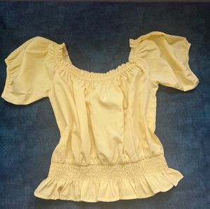 2 way off shoulder Yellow Top