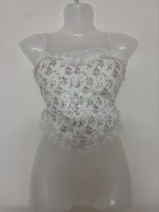 corset-style floral top