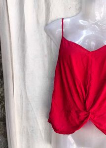 Chic Red Twist Front Camisole Top