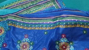 Beautiful Blue Embroidered Saree