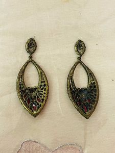 Dazzling Red Stone Drop Earrings
