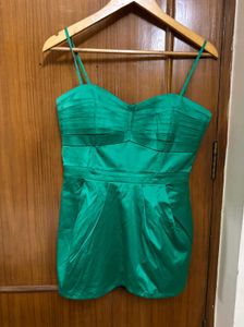 H&amp;M Emerald Green Satin Strappy Top
