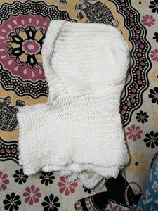 White Knitted Dupatta Scarf