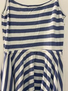 Brand New White Blue Striped Fit N Flare Dress