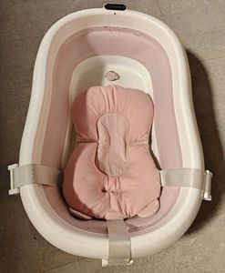 SYGA Baby Bathtub with Removable Pink Cushion