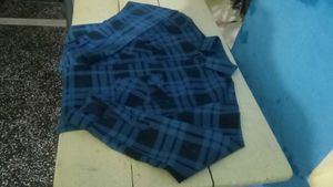 Blue Plaid Men's Shirt. medium size