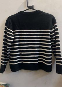 Classic Black and White Striped Sweater