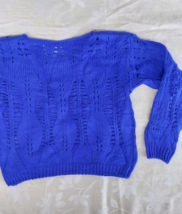 Chic Blue Knit Sweater