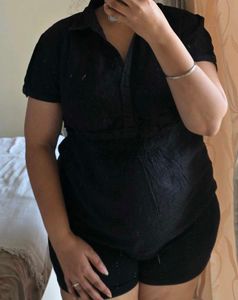 Chic Textured Dark Grey Top