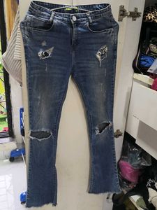 Distressed Flare Jeans