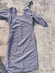 Designer Kurti with Scalloped Neckline