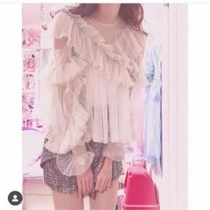 Tulle ruffle Top