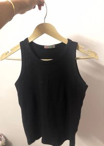 Basic Black Ribbed Tank Top