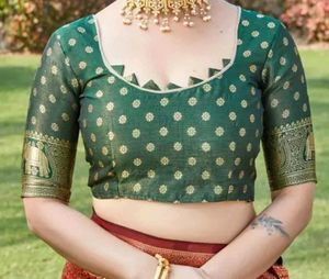 Elegant Pink &amp; Green Banarasi Silk Saree