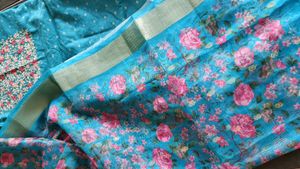 Beautiful Blue Floral Kurta Set