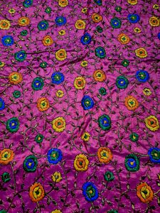 Magenta Color Embroidery Material