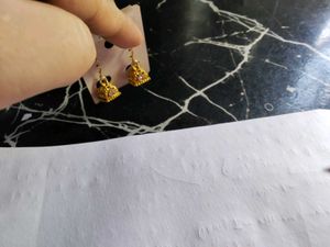 cute small jumka for simple outfit