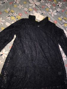 Elegant Black Lace Kurta