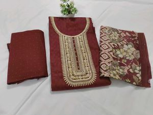 Maroon Embroidered Salwar Kameez Set