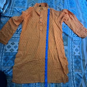 Men's Orange Kurta Set