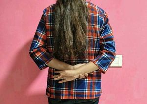 Stylish Plaid 3/4 Sleeve Top