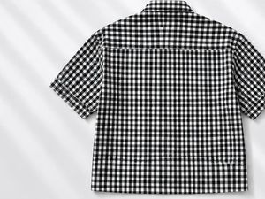 Women Shein Gingham Check Short Sleeve Shirt