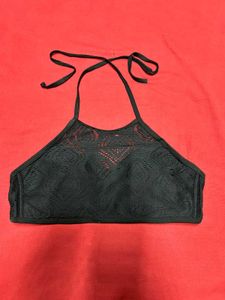 Black Lace Halter Neck Bralette