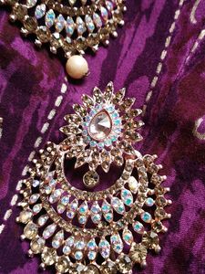 Exquisite Kundan EARRINGS and Maang Tikka