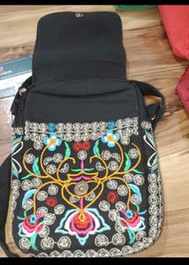 Embroidered Pouch Bag