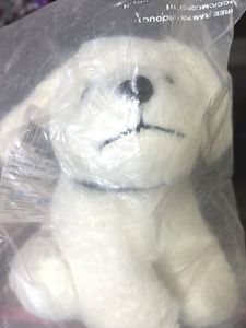 Adorable White Plush Puppy Toy